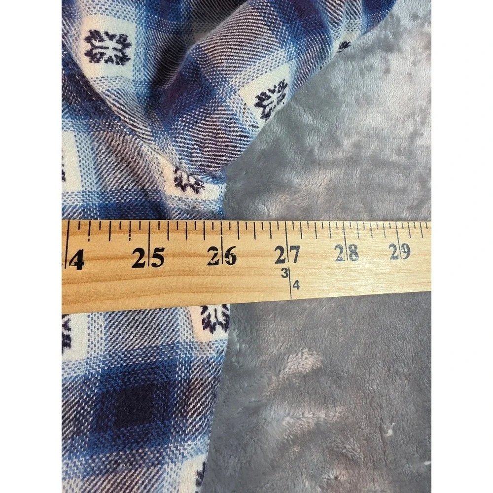 Ruff‎ Hewn Flannel Shirt Mens XL Blue Plaid Geometric Long Sleeve Button Up